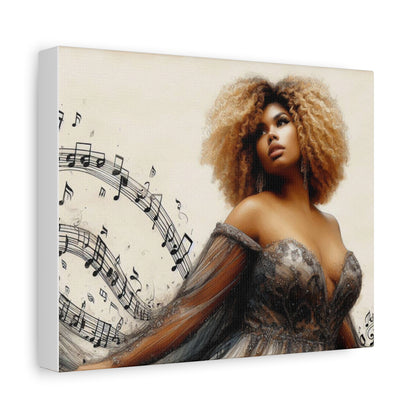 Musical Melody Canvas Art, Elegant Home Decor, Music Lover Gift, Wall Decor, Singer Portrait, Unique Art