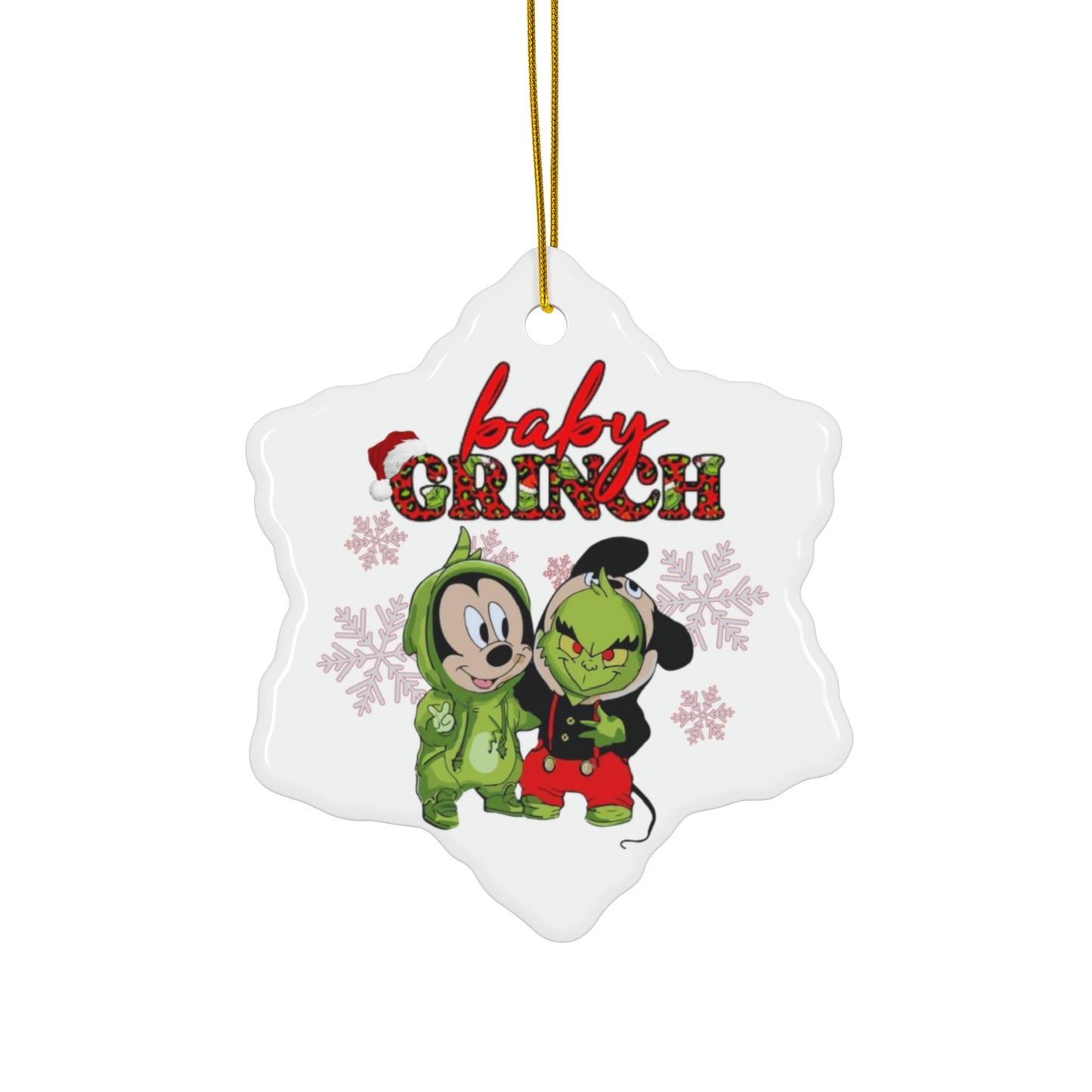 Grinch Christmas, Grinch Ornaments, Baby Grinch and Friend Ornaments, Snowflake Ornament, Round Christmas Ornament, Ceramic Ornaments