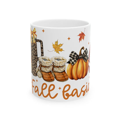 Fall Coffee Mug, Fall Coffee Cup, Fall Basics Ceramic Mug, 11oz, 15oz