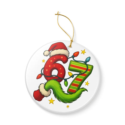 Christmas 67 Number Ornament ceramic ornament | Viral Holiday Decoration