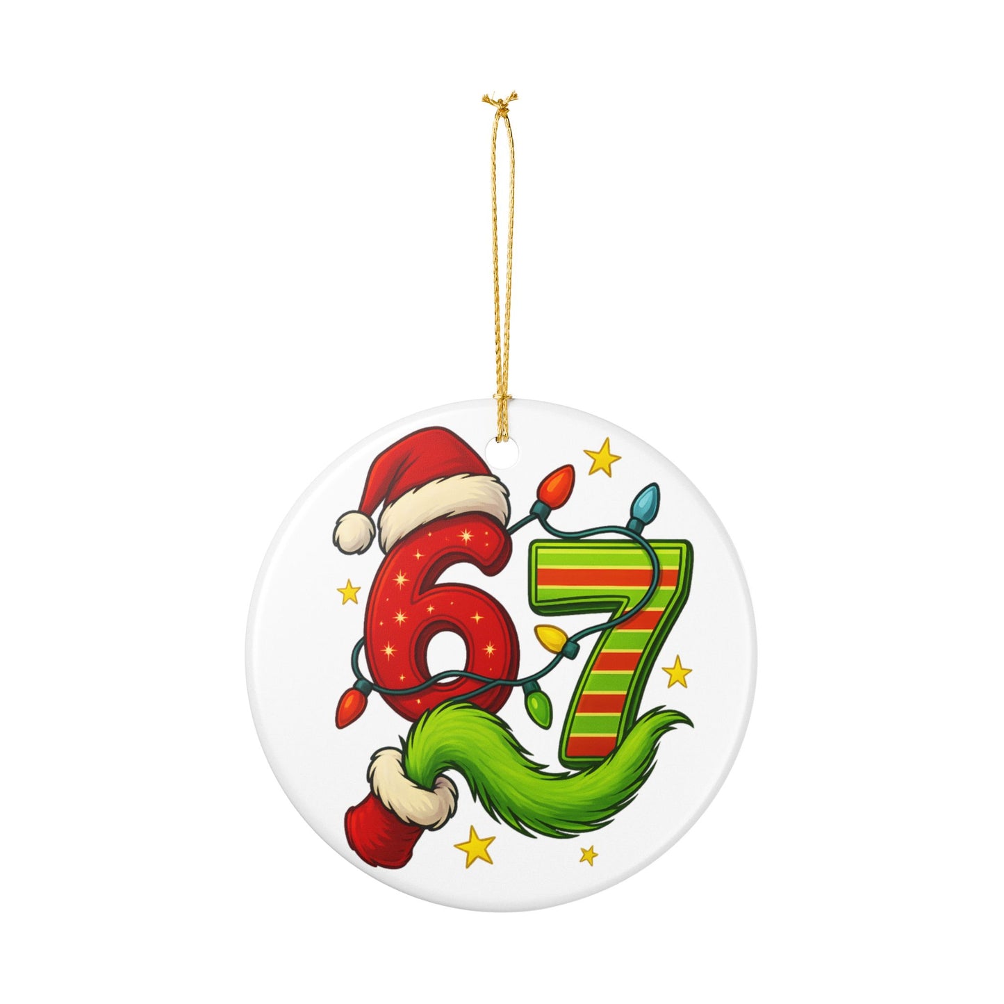 Christmas 67 Number Ornament ceramic ornament | Viral Holiday Decoration
