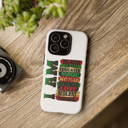 Phone Case, Stylish Black Woman Phone Accessories, Protective Cover, Gift for Her, Black History, African American Case, Black Excellence