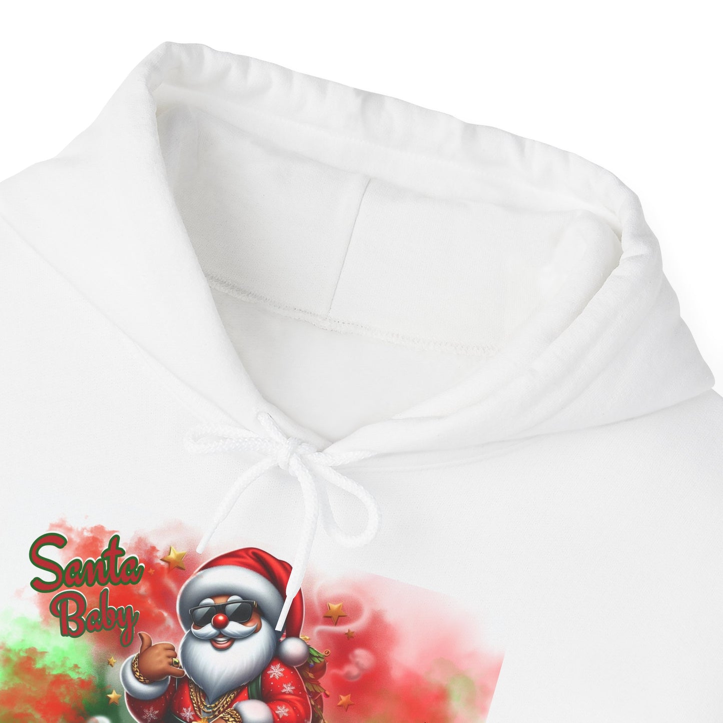 Hip Hop Santa Christmas Hoodie, Santa Baby Winter Apparel, Holiday Gift Ideas, Black Unisex Sweatshirt, Xmas Pullover, Festive Outerwear