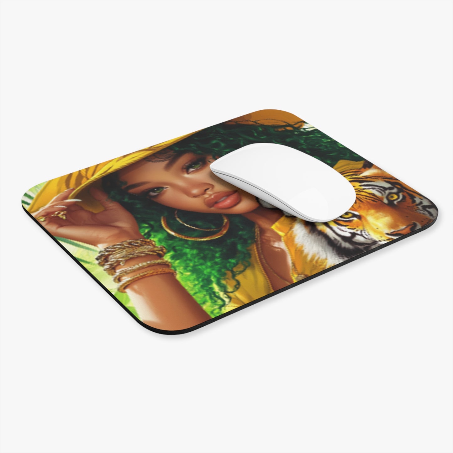 Beautiful Woman of Color Mouse Pad (Rectangle) 9x8 in, Female Mouse Pad