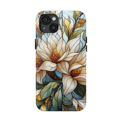 Stain glass Floral Design I-phone Case, Elegant Floral Tough Phone Case - Stylish Protection for Every Occasion, I-phone 13, 14, 15, 16