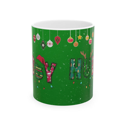 Christmas Mug, Christmas Coffee Cup, Green Ceramic Mug, Hubby Christmas Mug, 11oz, 15oz