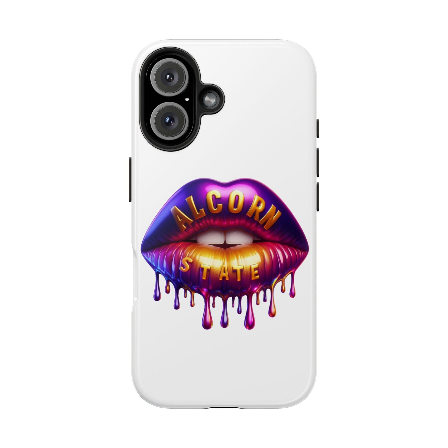 Alcorn State Phone Case, ASU Durable Phone Cover, Purple Gold Lips Phone Case, Alcorn State University Accessories, HBCU