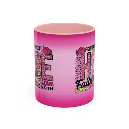 Pink Fight Breast Cancer Two Tone Coffee Mug (11, 15oz)