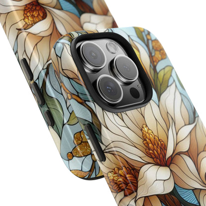 Stain glass Floral Design I-phone Case, Elegant Floral Tough Phone Case - Stylish Protection for Every Occasion, I-phone 13, 14, 15, 16