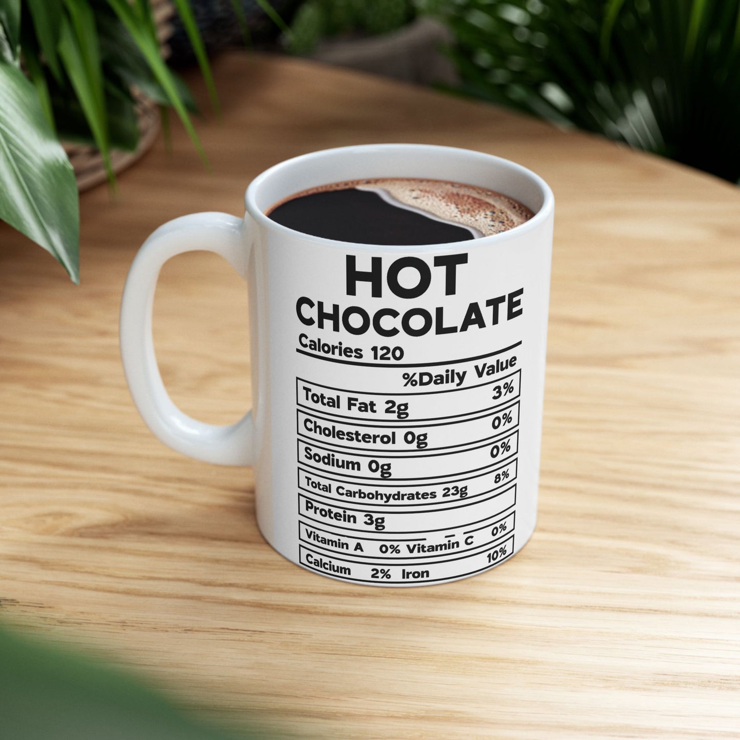 Hot Chocolate Mug, Nutrional Facts Hot Chocolate Coffee Cup, Christmas Gift, Ceramic Mug, 11oz, 15oz
