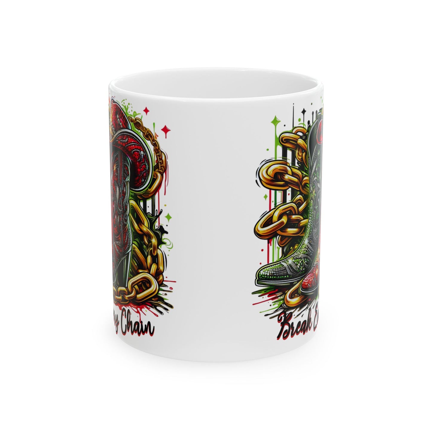 Black History Break Every Chain Boots on the Ground Ceramic Mug, Black Excellence Coffee Cup, Celebrate Black Heritage, 11oz 15oz