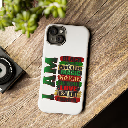 Phone Case, Stylish Black Woman Phone Accessories, Protective Cover, Gift for Her, Black History, African American Case, Black Excellence