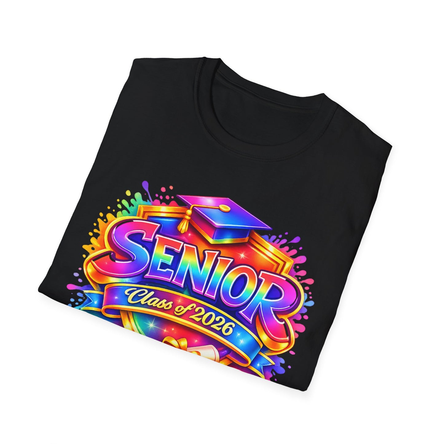 Senior Class of 2026 Rainbow Paint Splash T-Shirt, Graduation Tee