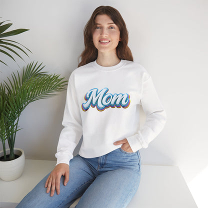 Retro Rainbow 'Mom' Script Sweatshirt | Mother's Day, Mom Shirt