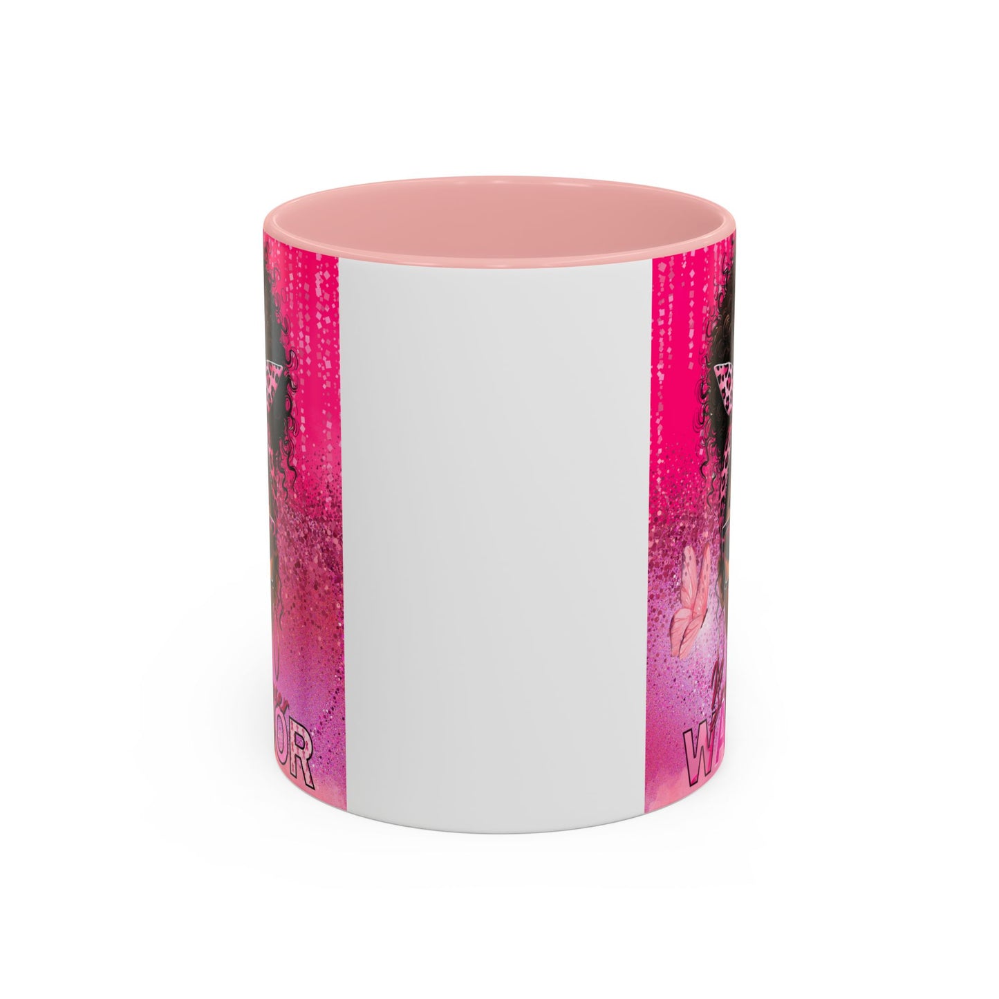 Coffee Mug, Breast Cancer Warrior African American Female Pink 11oz, 15oz, Gift for Her, Survivor, Supporter, Awareness, Inspirational Mug