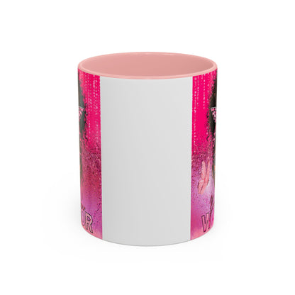 Coffee Mug, Breast Cancer Warrior African American Female Pink 11oz, 15oz, Gift for Her, Survivor, Supporter, Awareness, Inspirational Mug