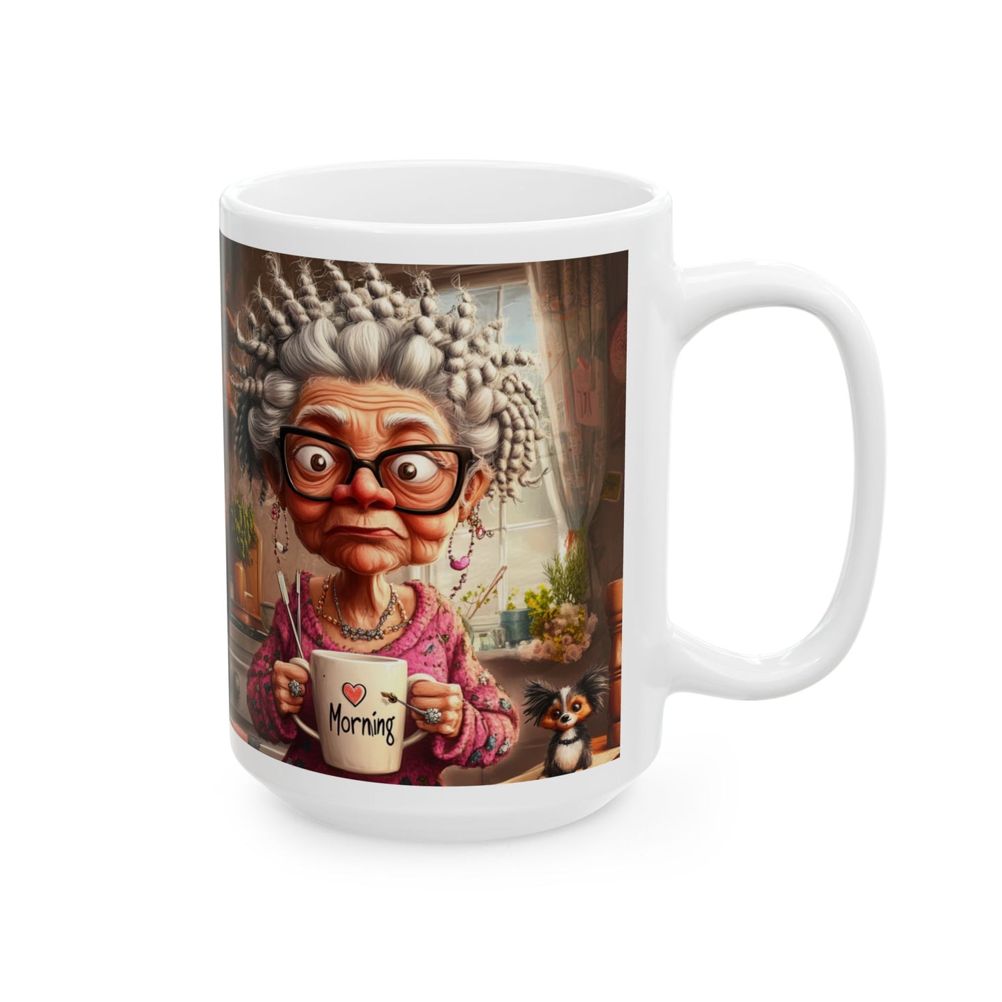 Grandma Ceramic Mug, Tea Lovers Cozy Cup, Funny Coffee Gift for Grandparents, Kitchen Decor, Unique Idea, Whimsical