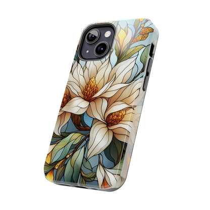 Stain glass Floral Design I-phone Case, Elegant Floral Tough Phone Case - Stylish Protection for Every Occasion, I-phone 13, 14, 15, 16