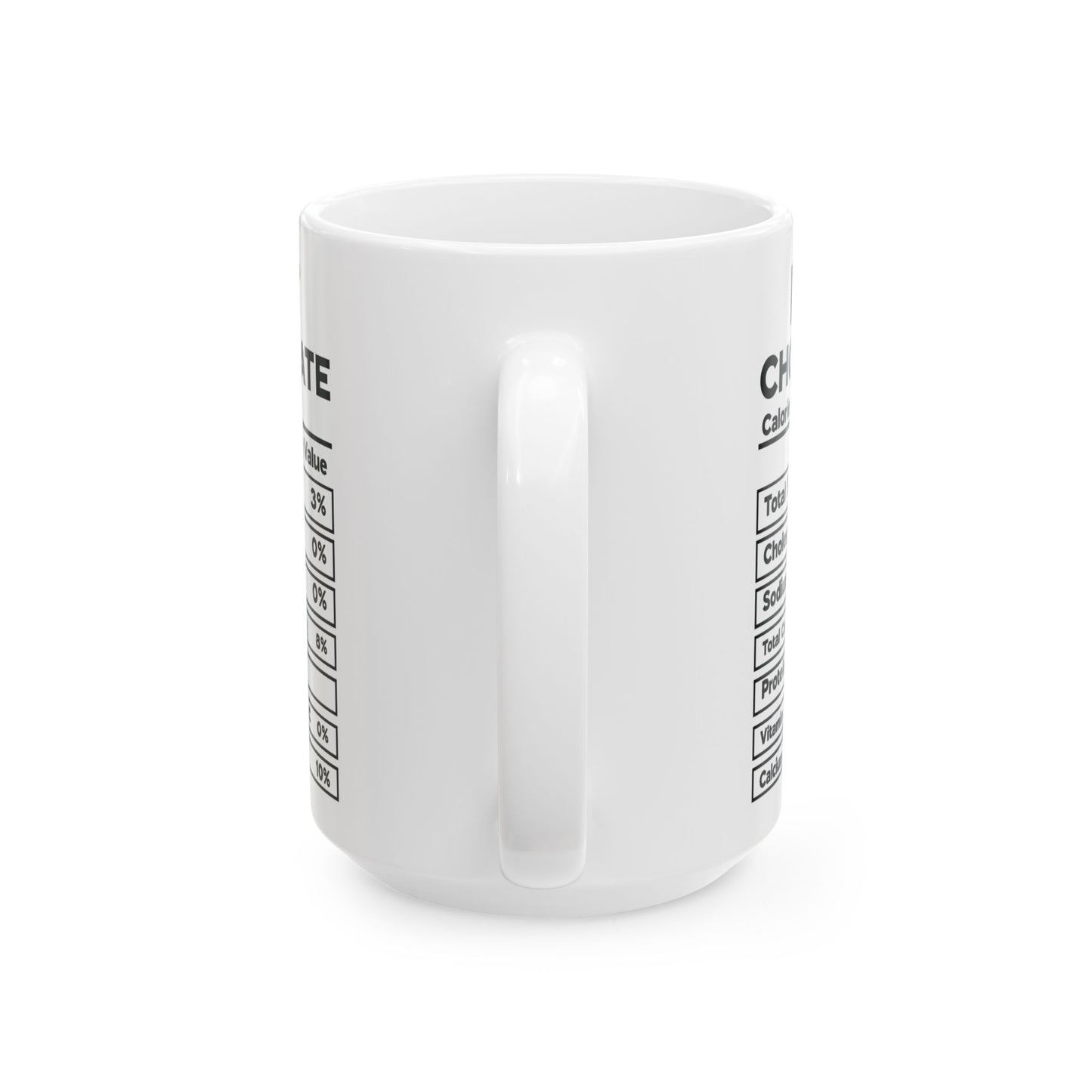 Hot Chocolate Mug, Nutrional Facts Hot Chocolate Coffee Cup, Christmas Gift, Ceramic Mug, 11oz, 15oz