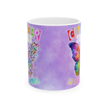 Cancer Mug, Cancer Coffee Cup, Cancer Ceramic Mug, Sucks in Every Color Butterfly Ceramic Mug, 11oz, 15oz