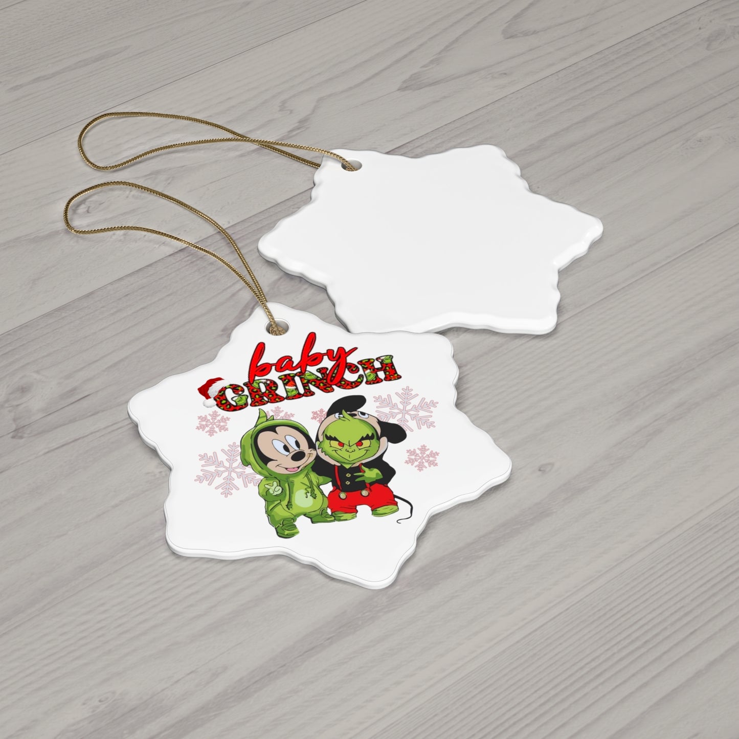 Grinch Christmas, Grinch Ornaments, Baby Grinch and Friend Ornaments, Snowflake Ornament, Round Christmas Ornament, Ceramic Ornaments
