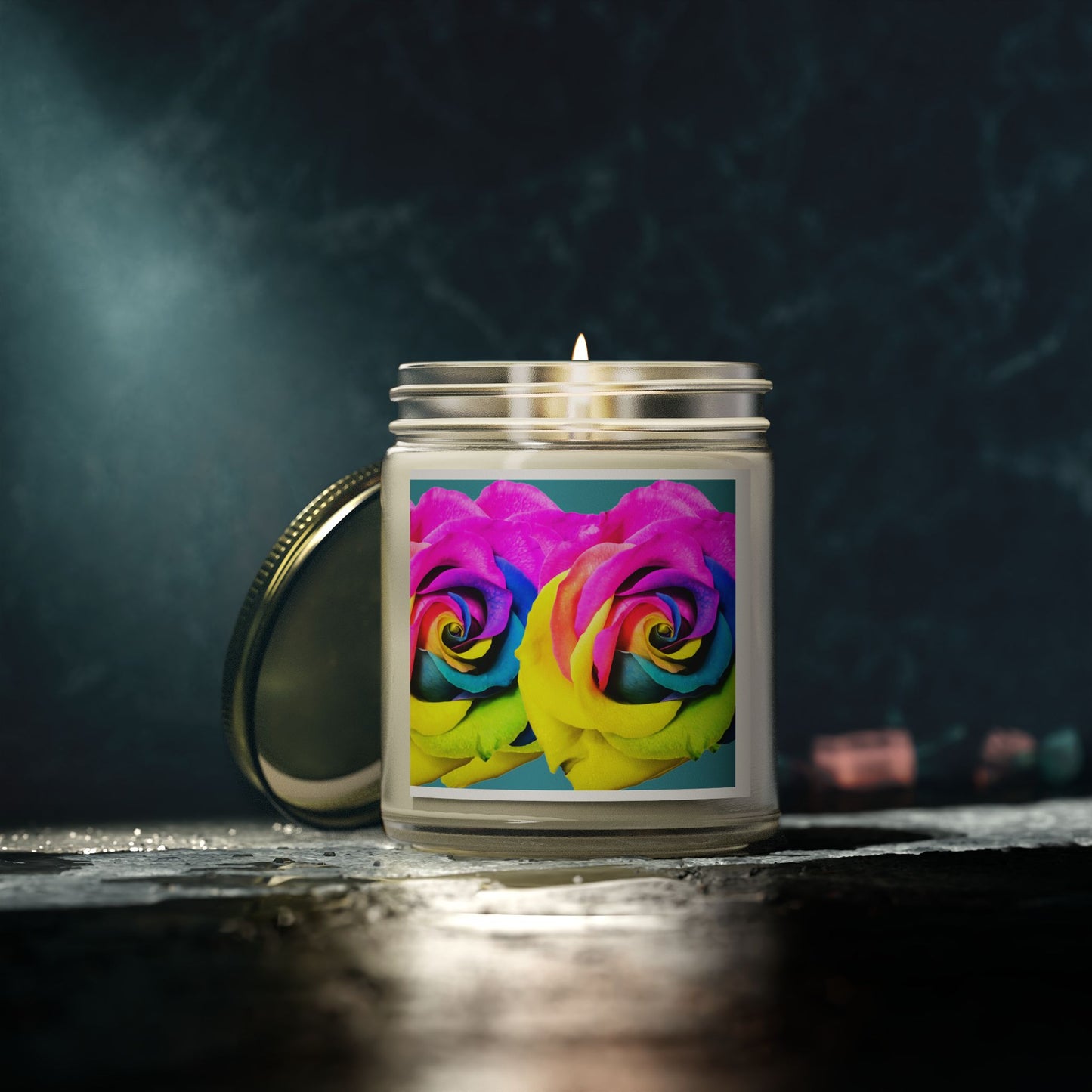 Colorful Rose Design Scented Candles | Aromatherapy Gift, Home Decor, Relaxation, Birthday, Mother's Day, Easter