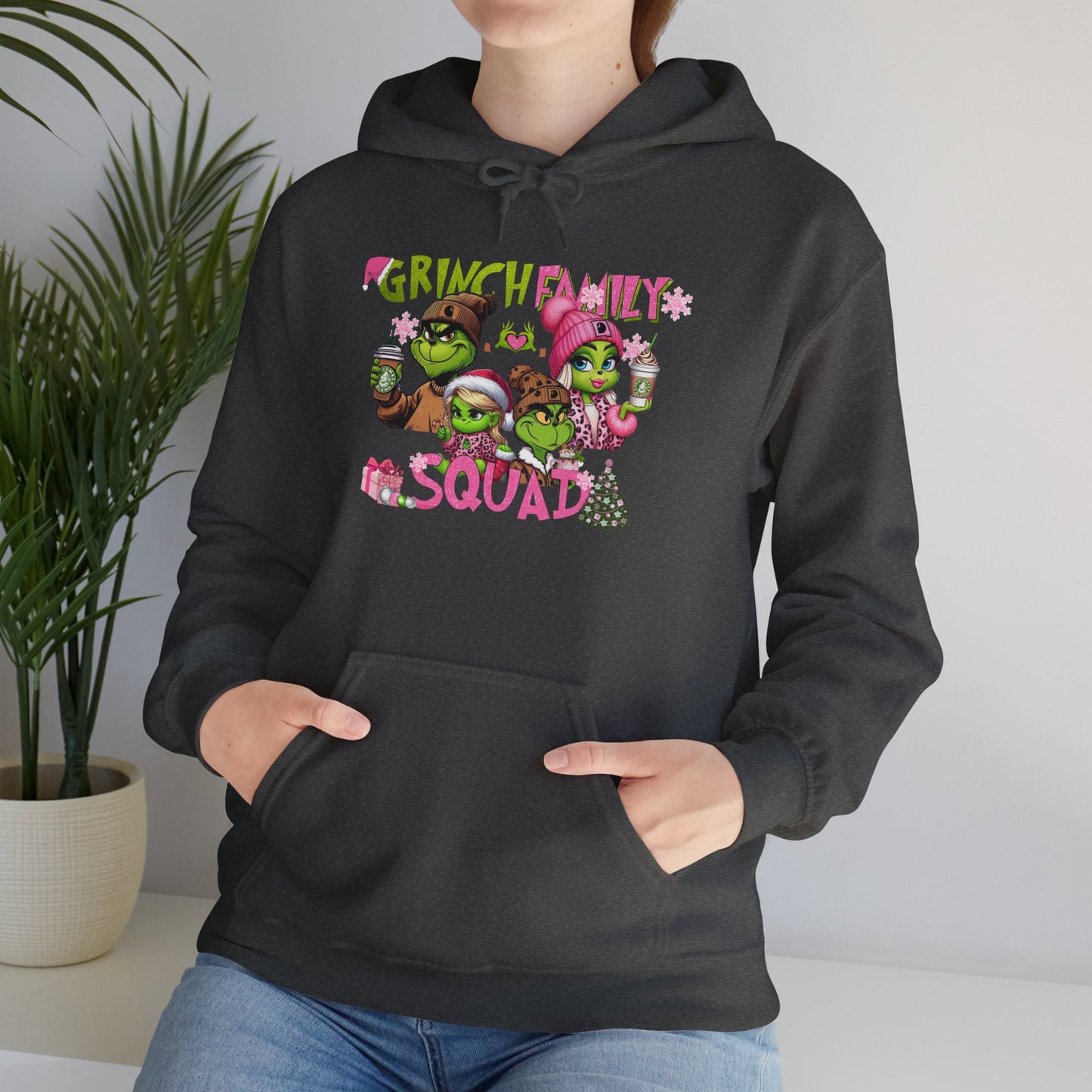 Christmas Sweatshirt, Grinch Family Squad Hoodie Sweatshirt, Grinch Christmas, Winter Holiday Pullover, Christmas Sweater, Unisex