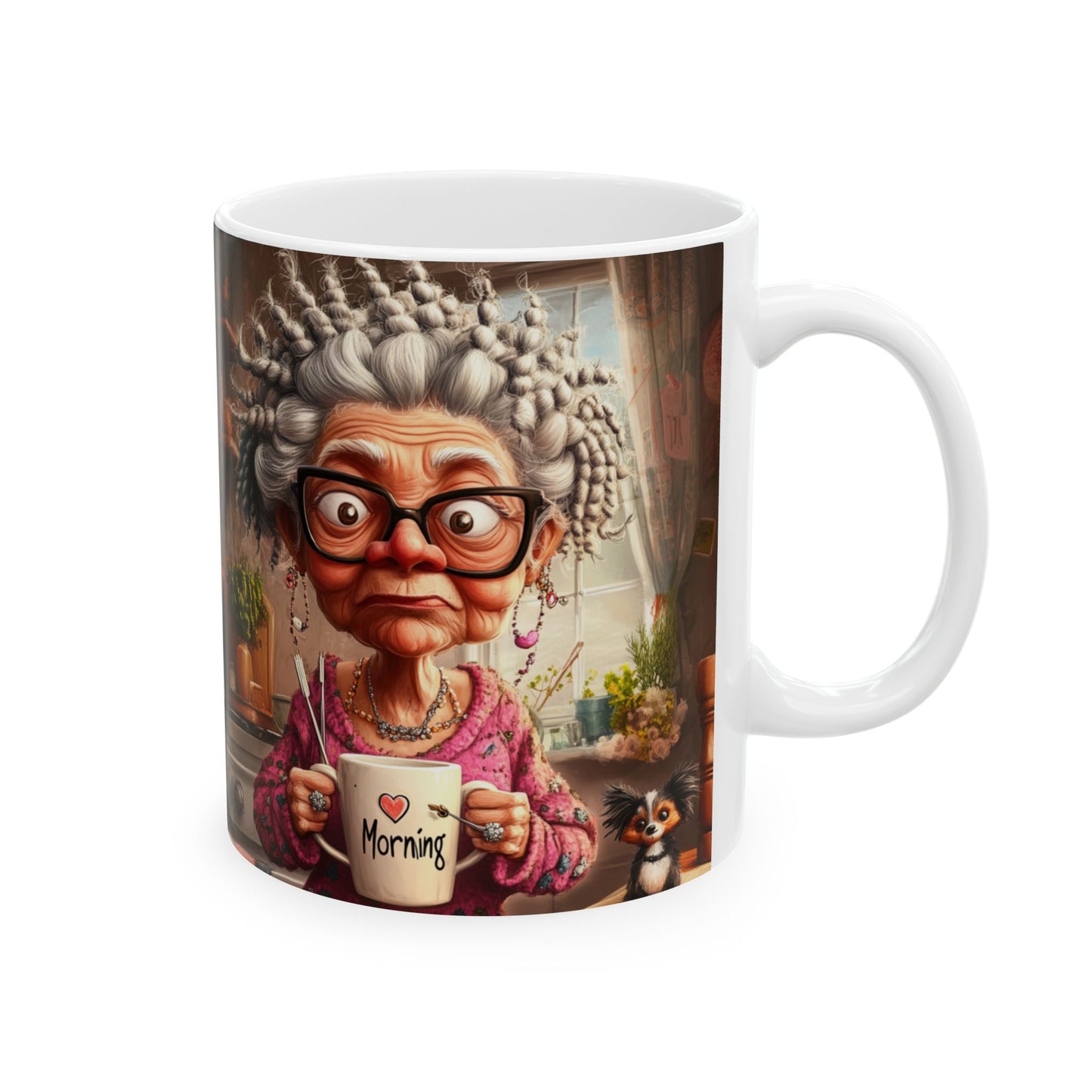 Grandma Ceramic Mug, Tea Lovers Cozy Cup, Funny Coffee Gift for Grandparents, Kitchen Decor, Unique Idea, Whimsical