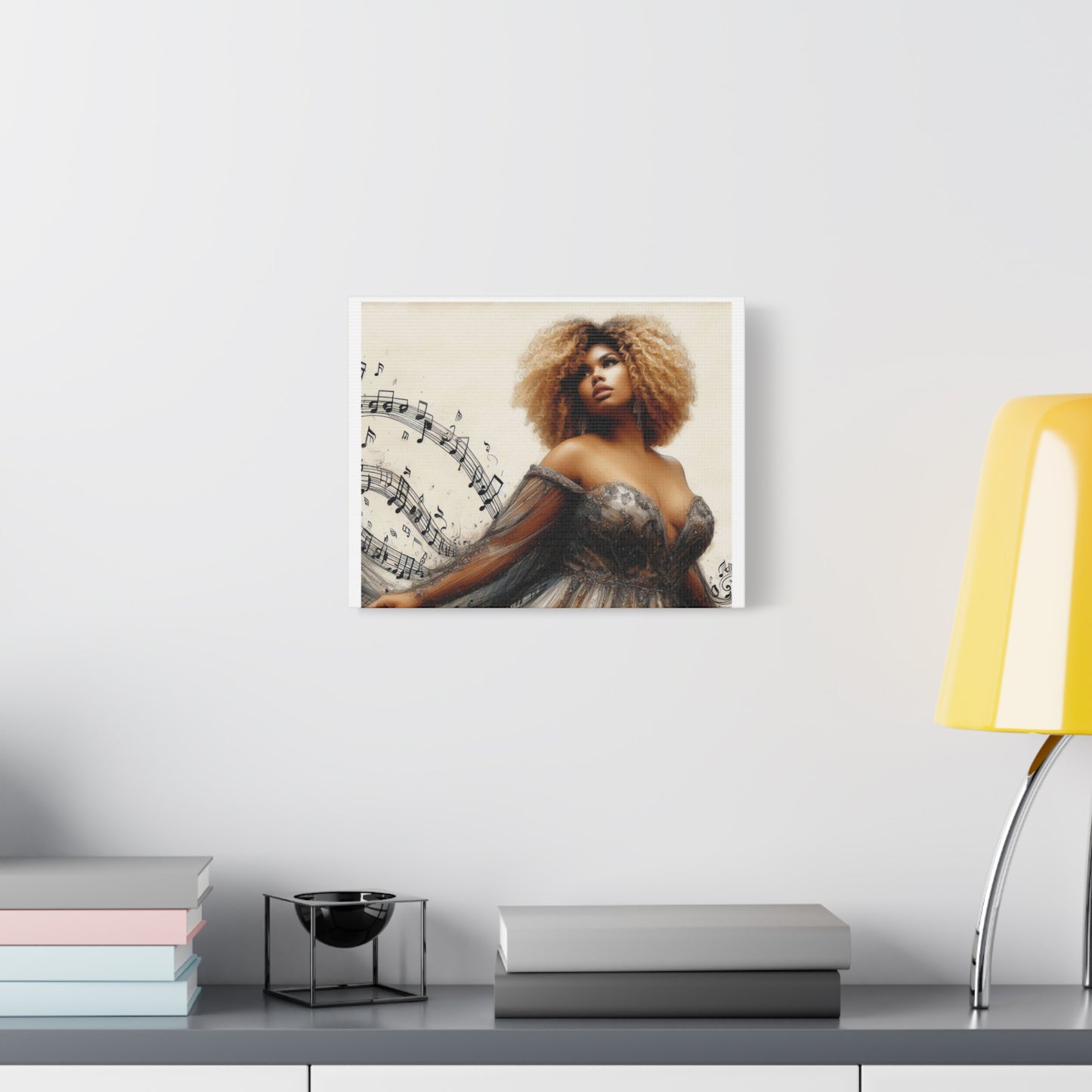 Musical Melody Canvas Art, Elegant Home Decor, Music Lover Gift, Wall Decor, Singer Portrait, Unique Art