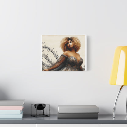 Musical Melody Canvas Art, Elegant Home Decor, Music Lover Gift, Wall Decor, Singer Portrait, Unique Art