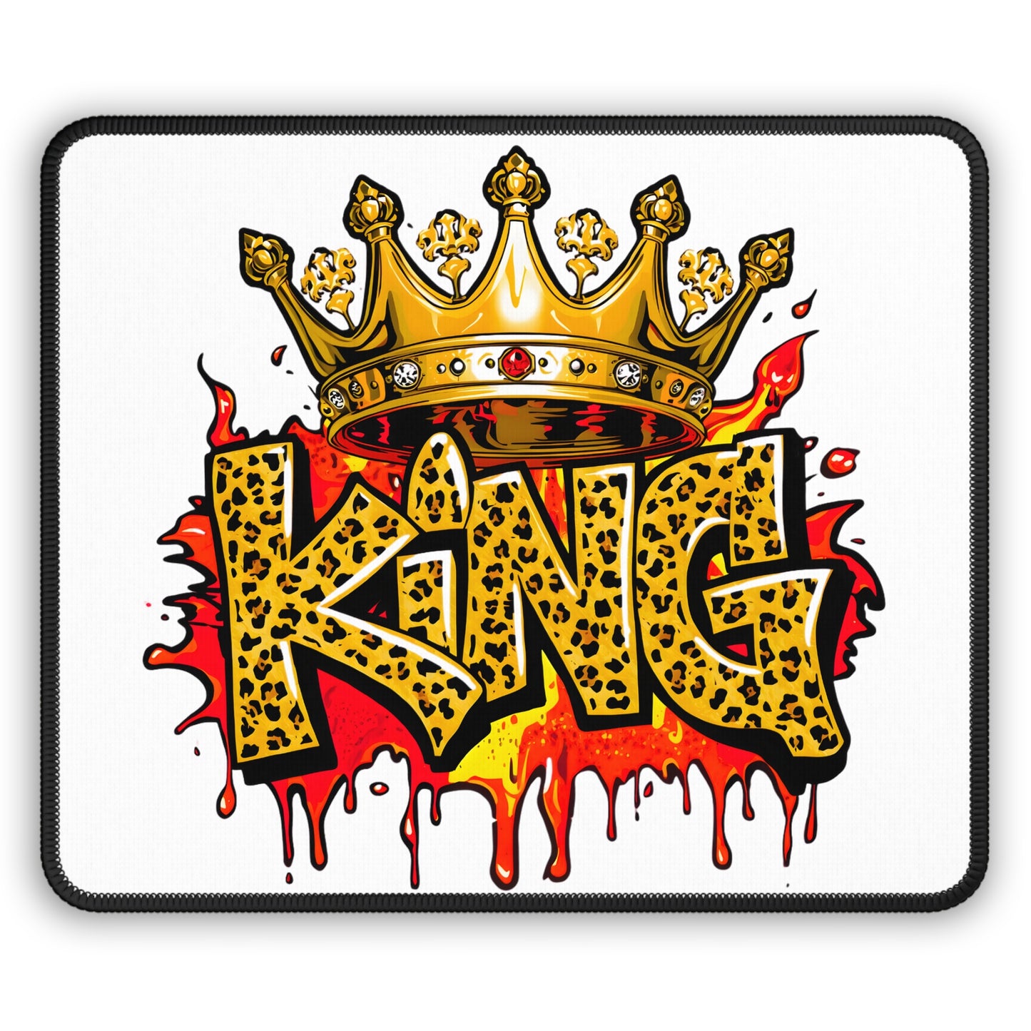 Gaming Mouse Pad - 'KING' Design, Gamer Gift, Desktop Accessory, Office Decor, Fun Computer Mat