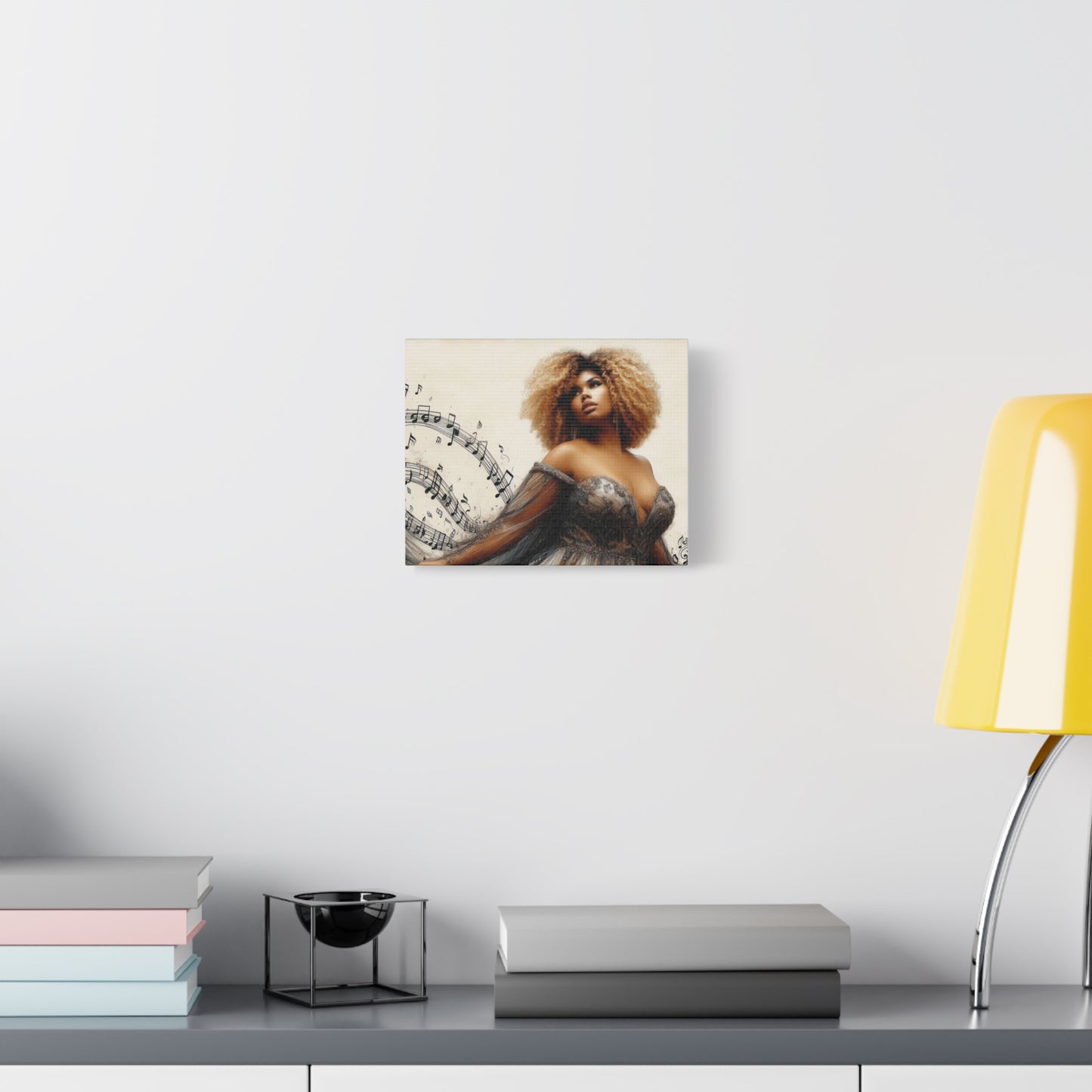 Musical Melody Canvas Art, Elegant Home Decor, Music Lover Gift, Wall Decor, Singer Portrait, Unique Art