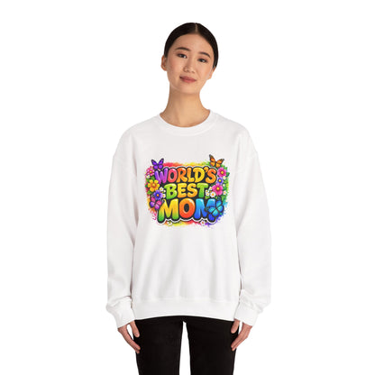 World's Best Mom sweatshirt | colorful floral butterfly retro text