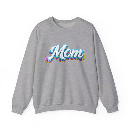 Retro Rainbow 'Mom' Script Sweatshirt | Mother's Day, Mom Shirt