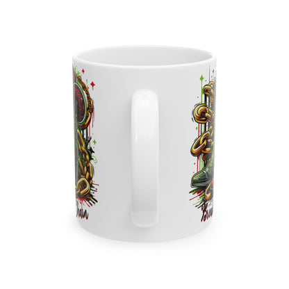 Black History Break Every Chain Boots on the Ground Ceramic Mug, Black Excellence Coffee Cup, Celebrate Black Heritage, 11oz 15oz