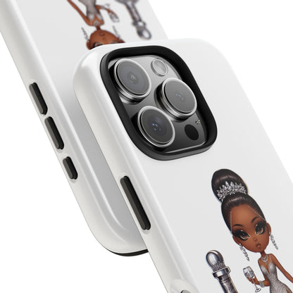 Female Phone Case, Tough Phone Cases for Women, Stylish Phone Protector, Elegant Lady Phone Cover, Fashionable White Phone Case