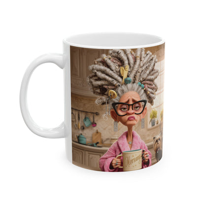 Whimsical Grandmother Ceramic Mug, Funny Gift, Home Decor, Dog Lover, Kitchen Accessory, Coffee Lover, Unique Present, Funny Coffee Mug