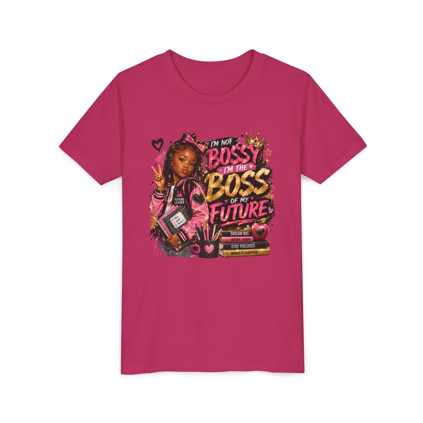 Future Leader Youth T-Shirt | Motivational Black Girl Back to School Graphic Tee | Boss Girl Shirt