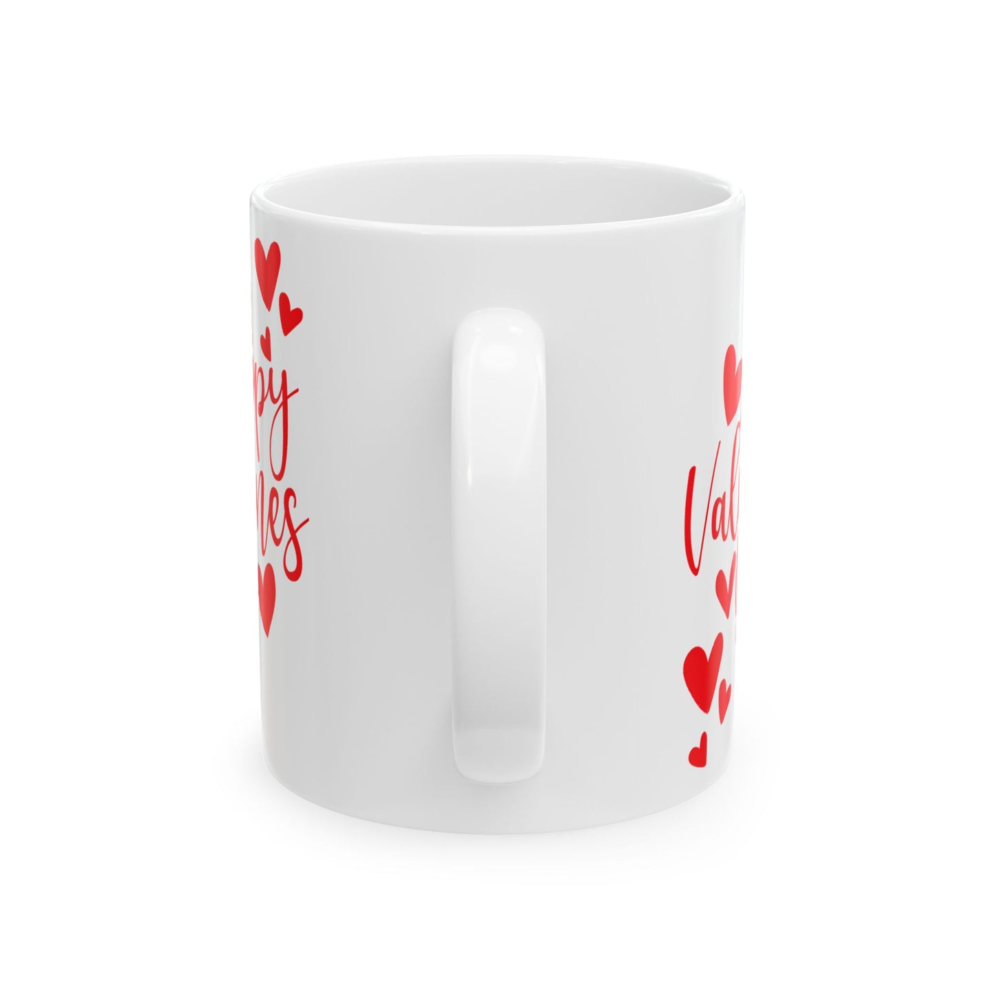 Valentine's Day Ceramic Mug, Red and White Valentine's Mug, Happy Valentine's Day Coffee Cup, Love Heart Tea Mug, Valentine's Day Gift Mug,
