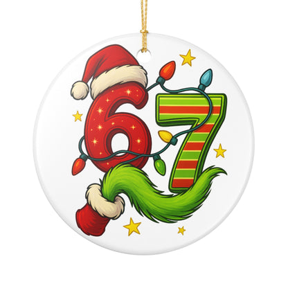 Christmas 67 Number Ornament ceramic ornament | Viral Holiday Decoration