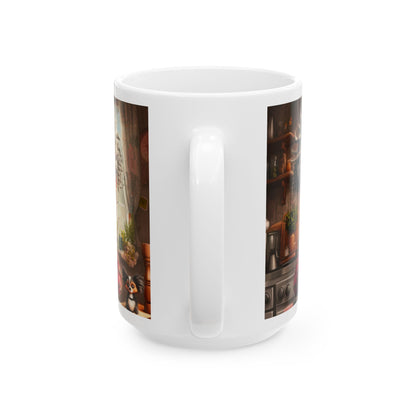 Grandma Ceramic Mug, Tea Lovers Cozy Cup, Funny Coffee Gift for Grandparents, Kitchen Decor, Unique Idea, Whimsical