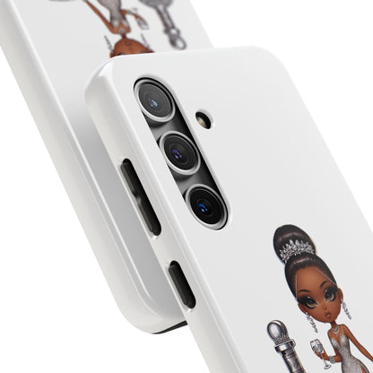 Female Phone Case, Tough Phone Cases for Women, Stylish Phone Protector, Elegant Lady Phone Cover, Fashionable White Phone Case