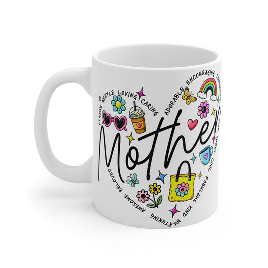 Mother's Day Mug - Colorful Gifts for Mom, Gifts for Mother's Day, Cute Coffee Cup, Unique Mother's Day Presents, Fun Floral Mug