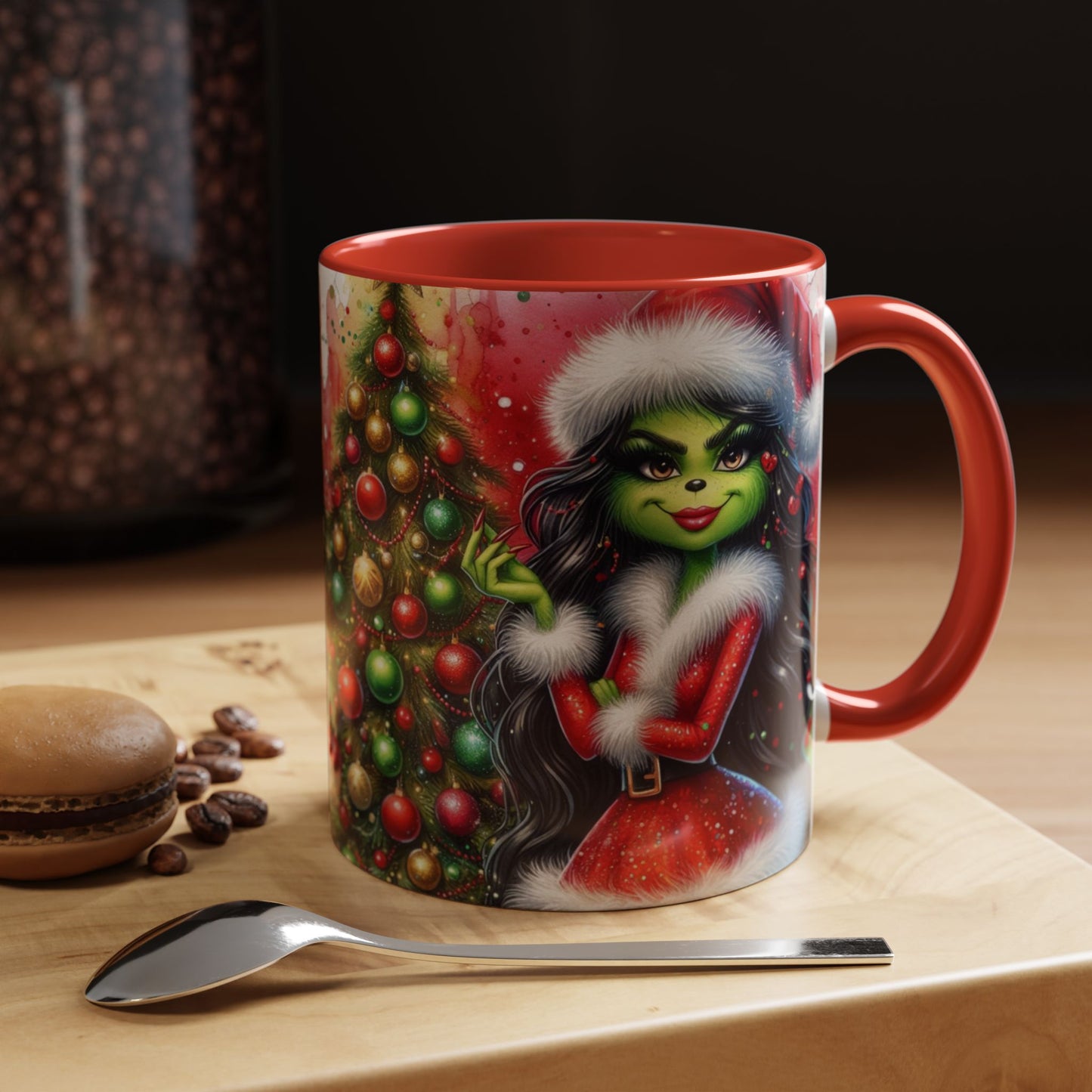 Christmas Coffee Mug, The Grinch, Ms. Grinch Ceramic Mug (11 oz, 15 oz), Grinch Christmas, Holiday Decor