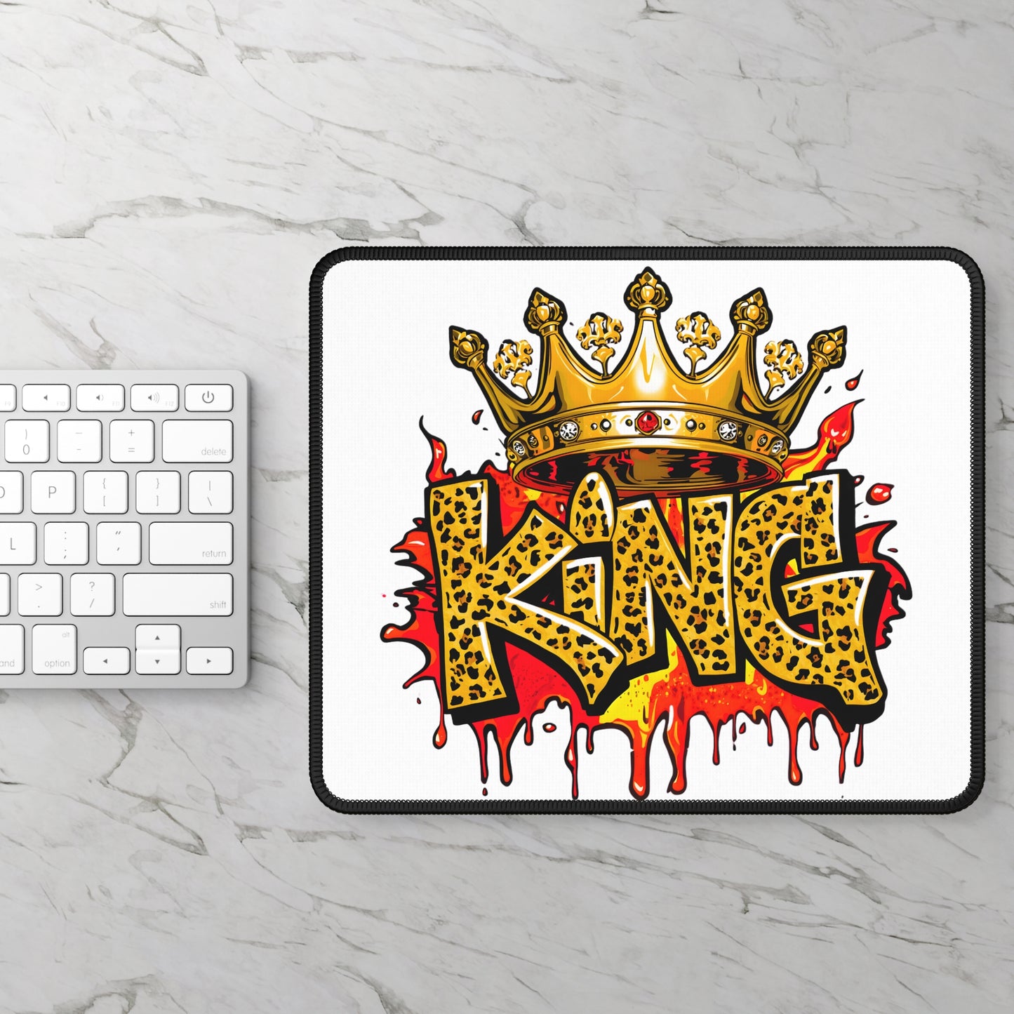 Gaming Mouse Pad - 'KING' Design, Gamer Gift, Desktop Accessory, Office Decor, Fun Computer Mat