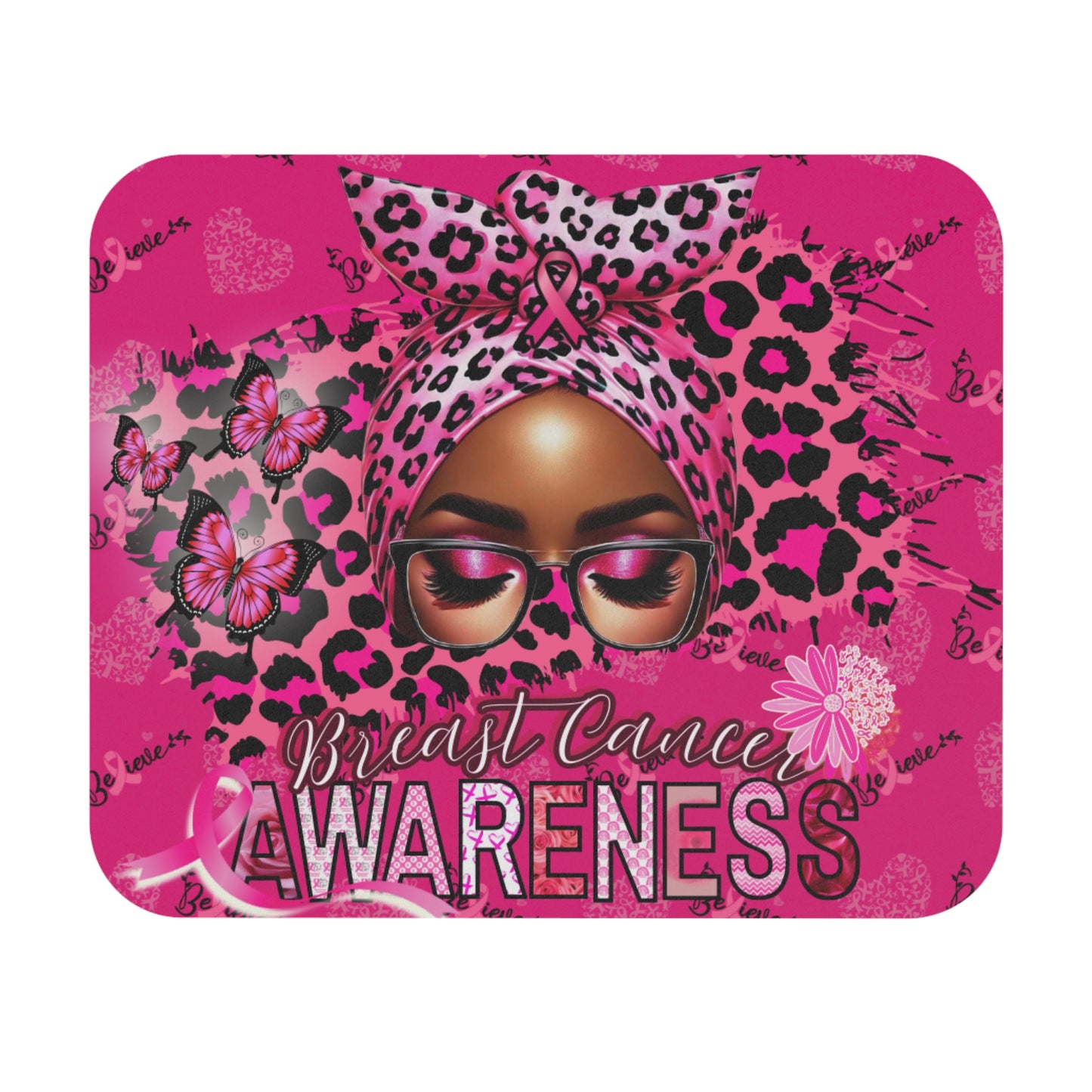 Breast Cancer Awareness Pink Mouse Pad, 9x8 in, Breast Cancer Mousepad