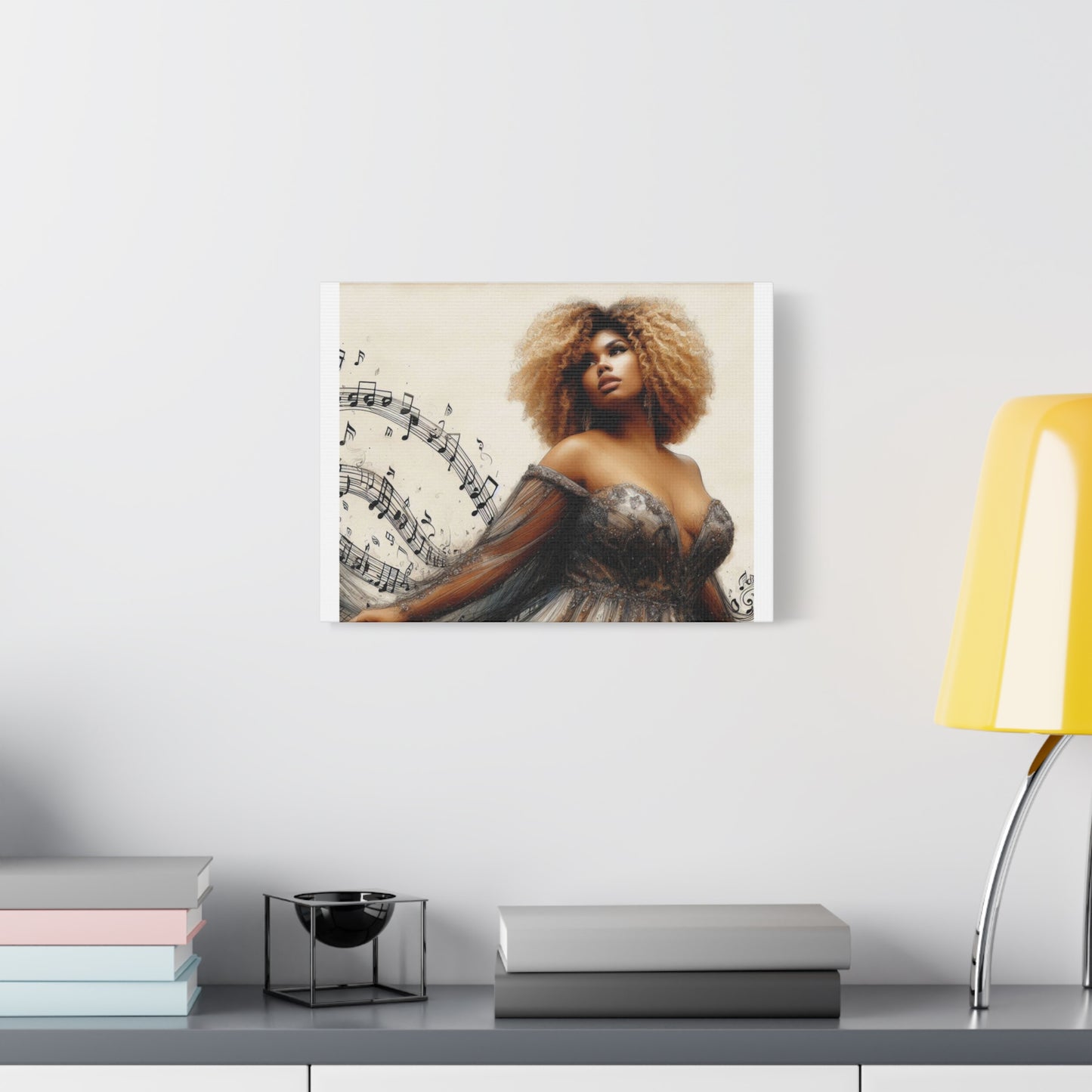 Musical Melody Canvas Art, Elegant Home Decor, Music Lover Gift, Wall Decor, Singer Portrait, Unique Art