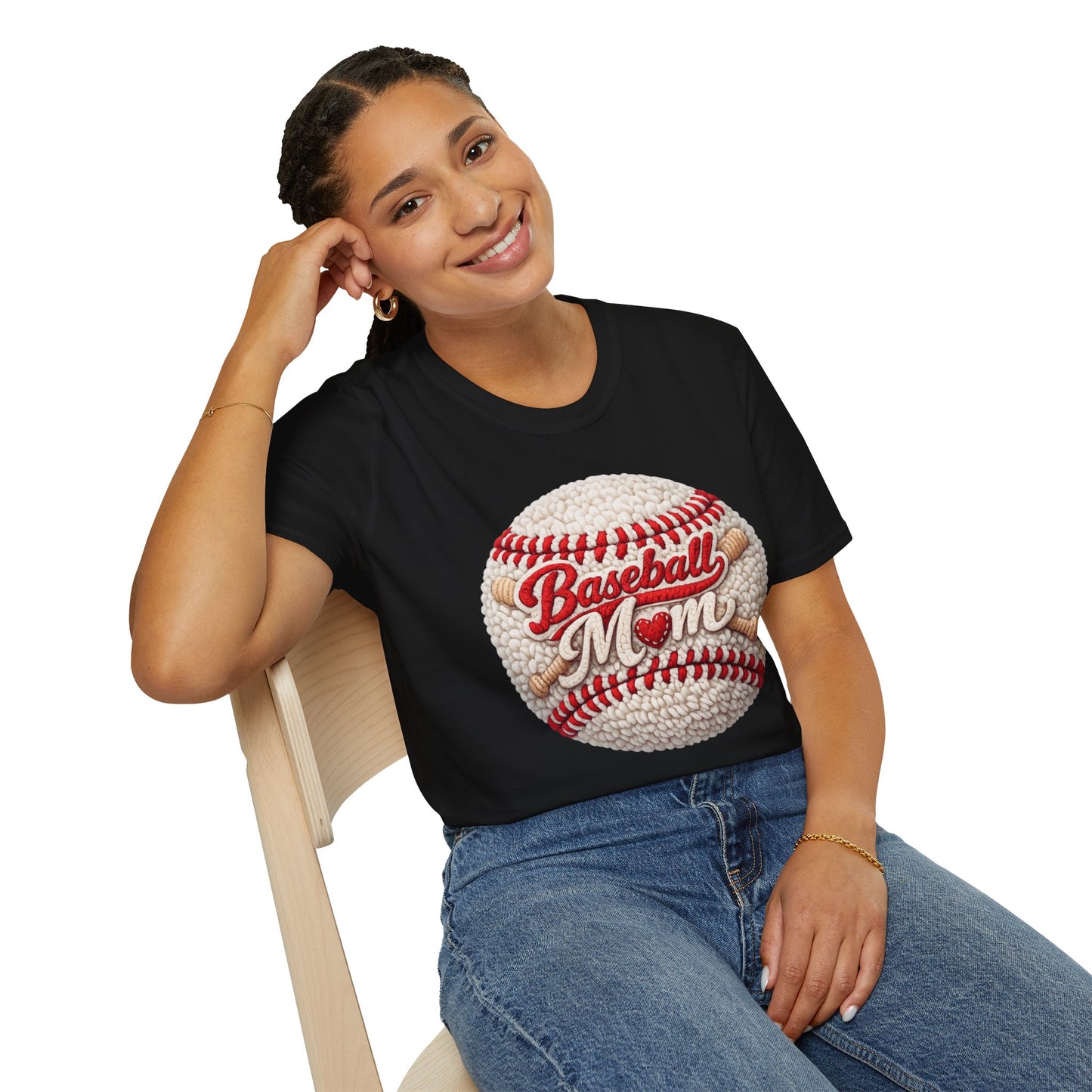 Baseball Mom T-Shirt | Vintage Stitch Baseball Graphic