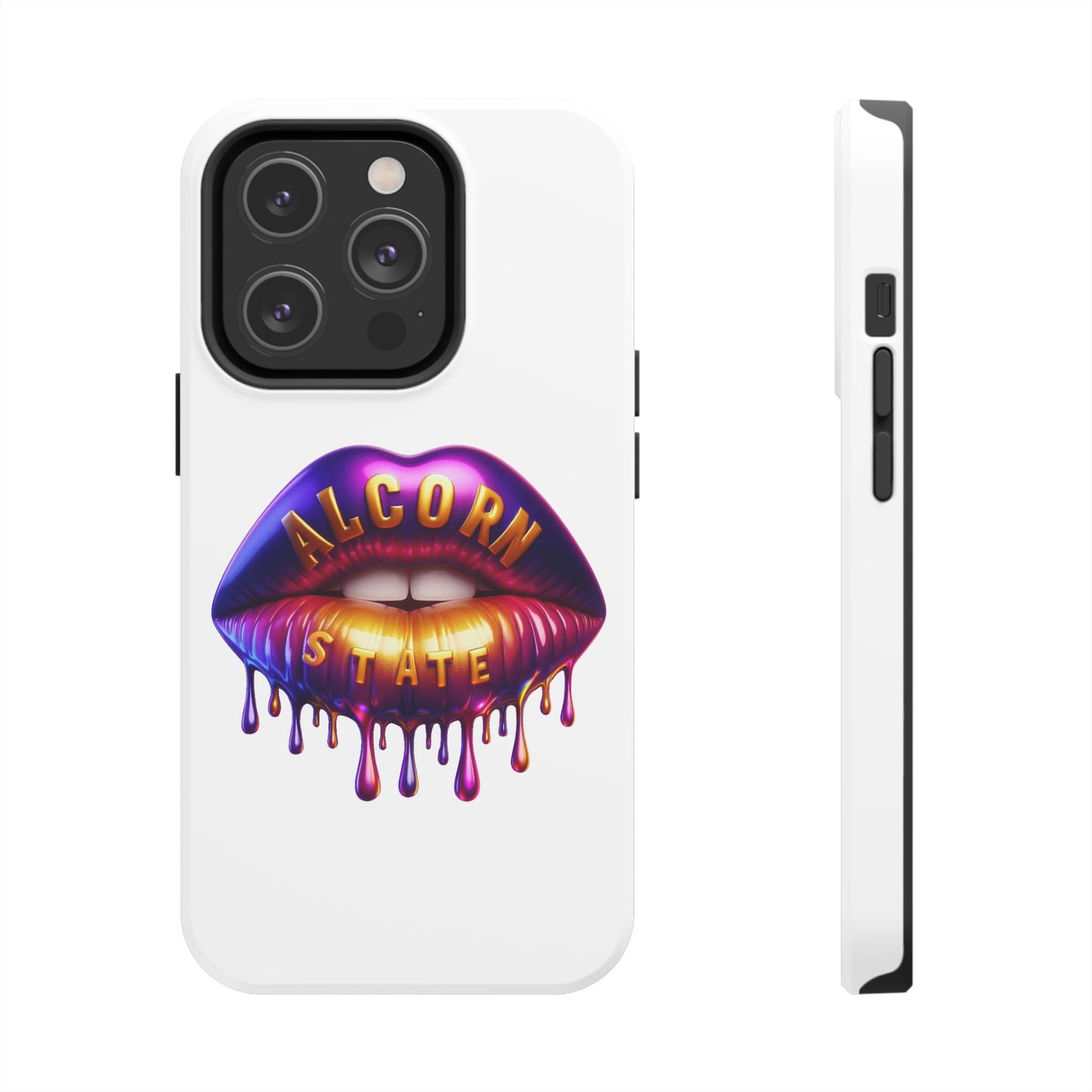 Alcorn State Phone Case, ASU Durable Phone Cover, Purple Gold Lips Phone Case, Alcorn State University Accessories, HBCU