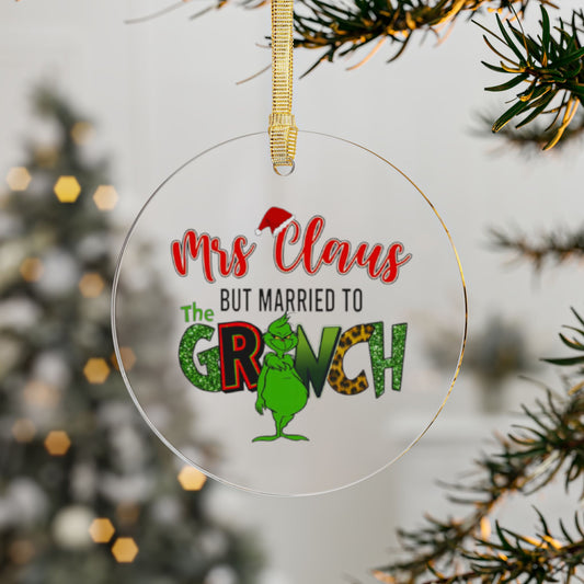 Acrylic Ornaments - Mrs Claus Grinch Mashup Christmas Decoration